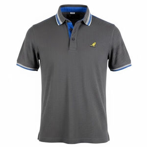 Kangol Original Classic Fit Waffle Print Polo Golf Shirt T-Shirt Tee Top LARGE